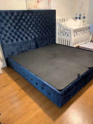 Custom Order - Leonor Bed in Navy Blue color