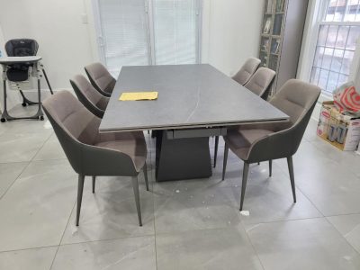 9087 Dark grey Dining table w/ 1254 chairs
