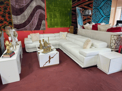 2119 White sectional showcased at one of our retailers store in NJ